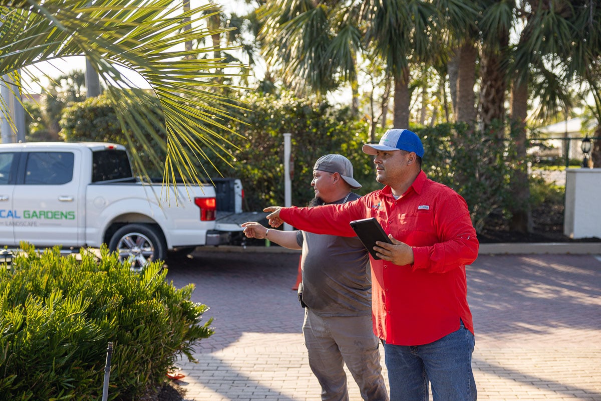 commercial landscape maintenance crew walkthrough 2