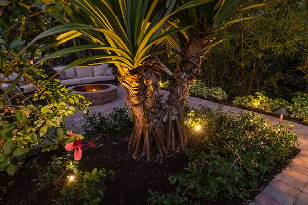 night landscape lights island planting 2