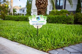 landscape flag placed in yard