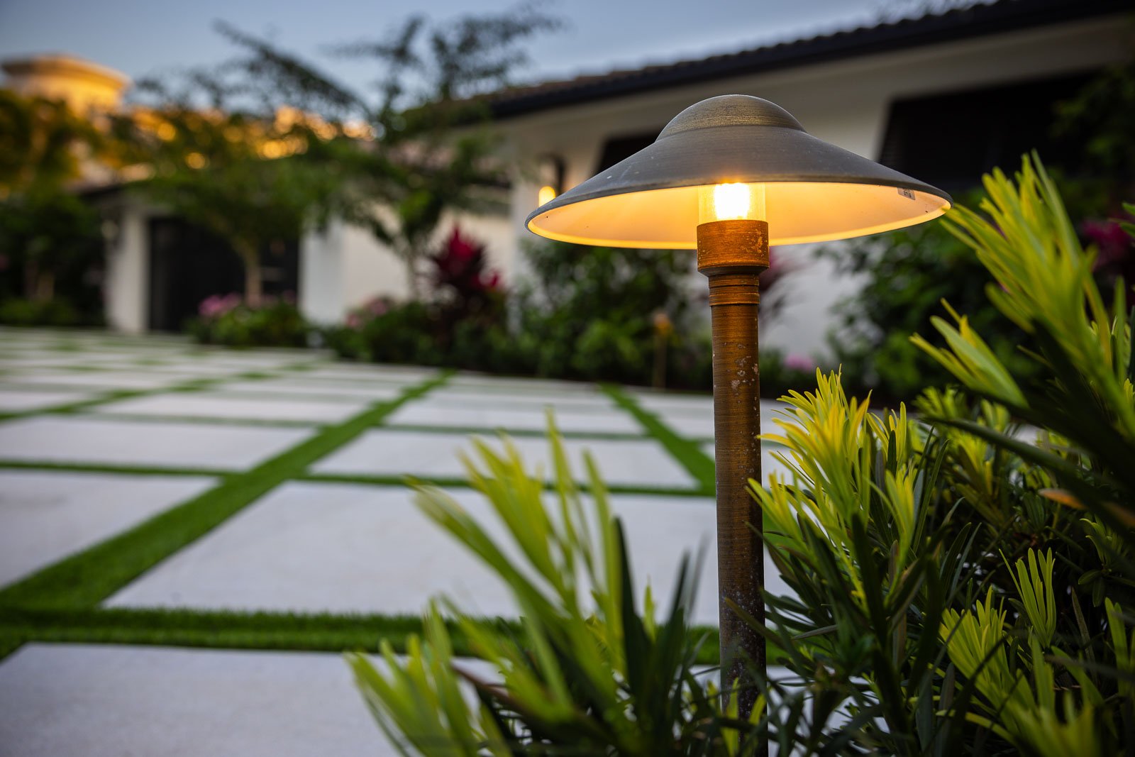 landscape lighting path lighting along driveway 2