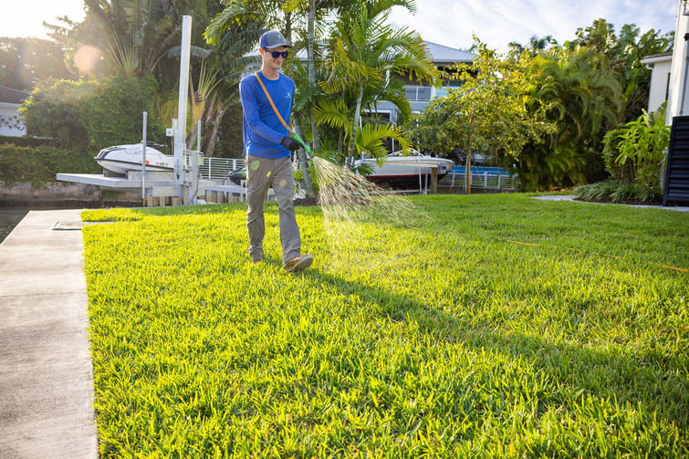 lawn care technician treating lawn 6
