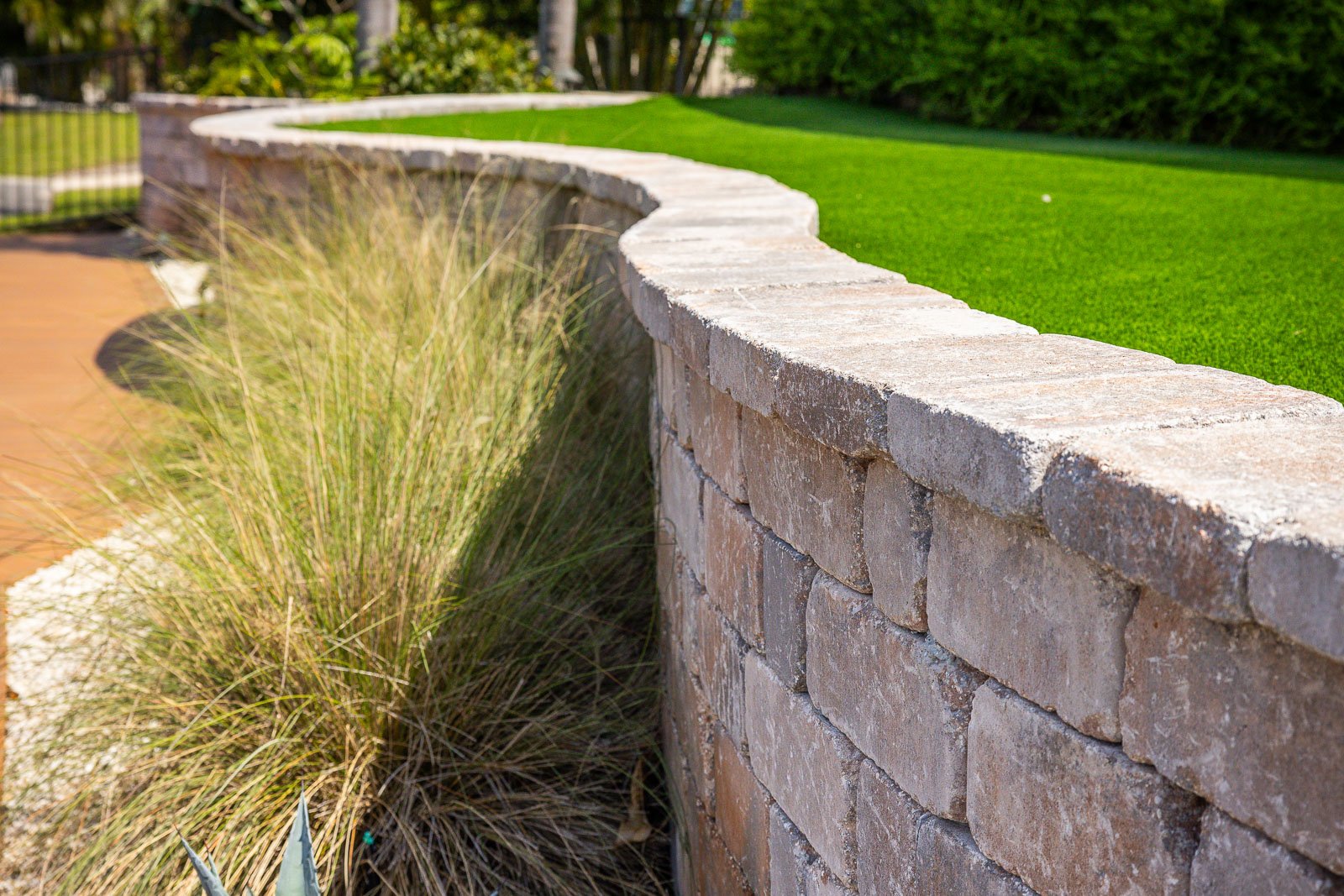 retaning wall and artifician turf 1