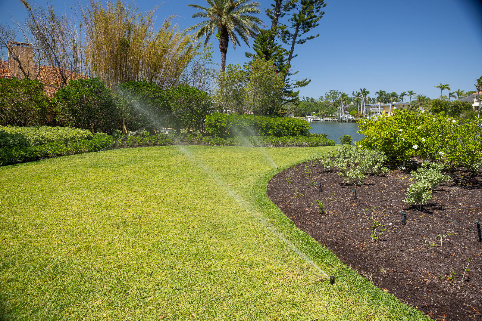 irrigation system watering lawn 1
