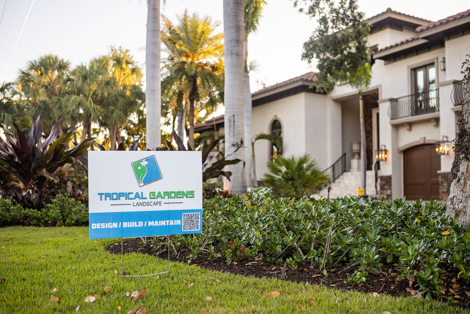landscape maintenance front of house sign 