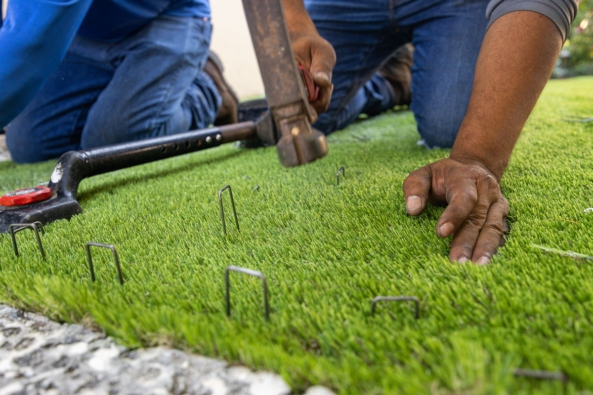 crew artificial turf installation 4