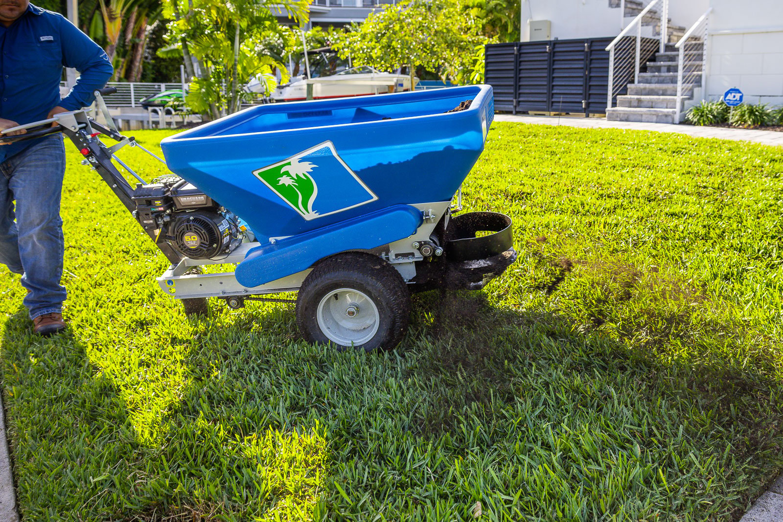 landscape maintenance top dressing lawn 7