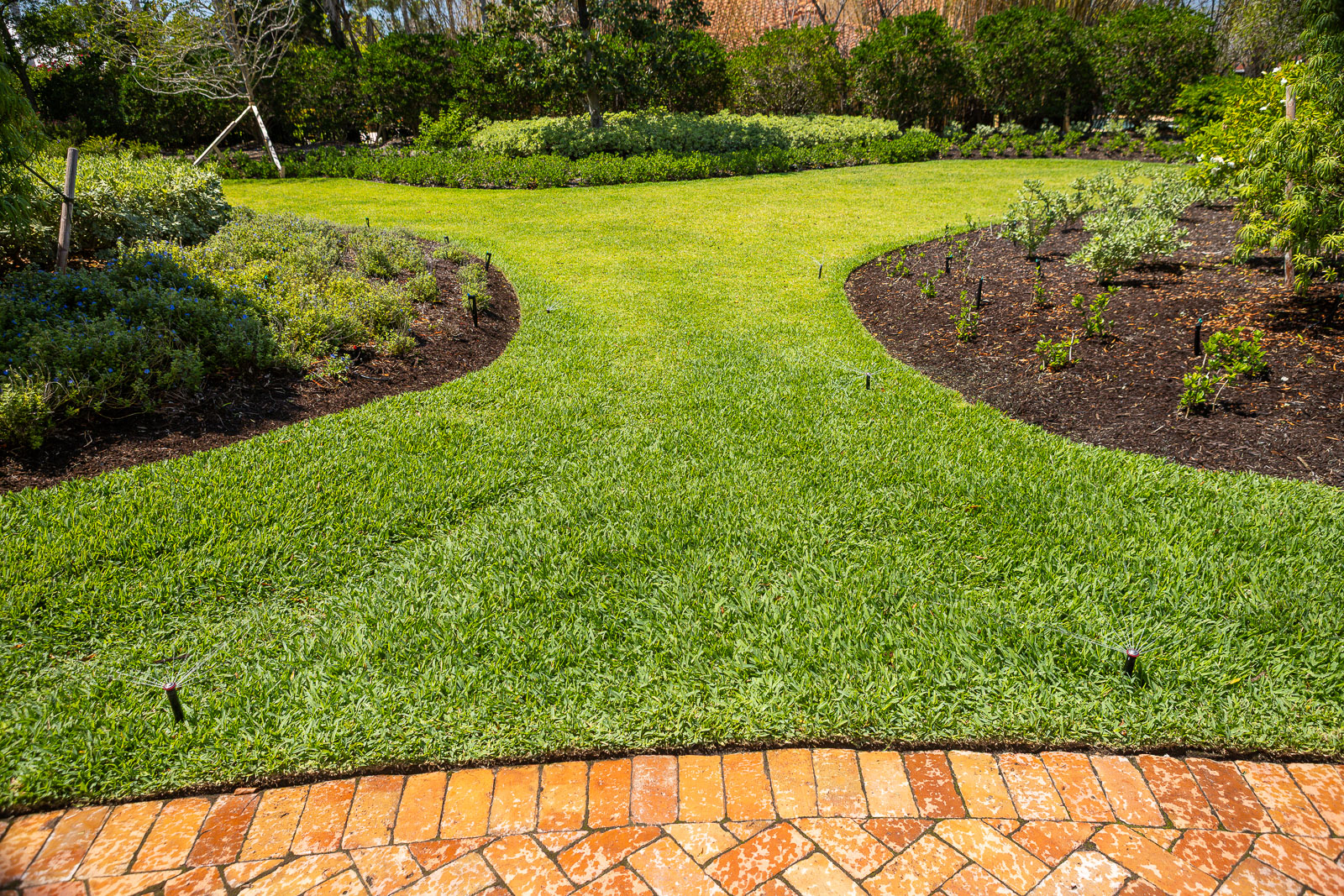 irrigtaion system watering lawn 